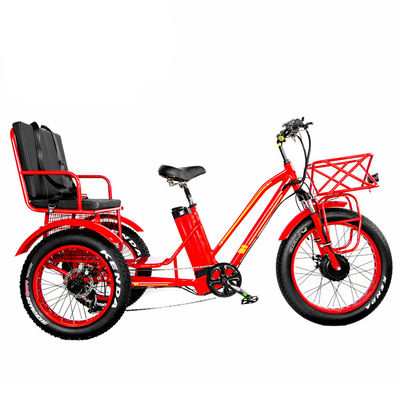 フロントハブモーター 750W 21AH リチウム電動三輪車 2人用 24インチ スノータイヤ 40KM/H