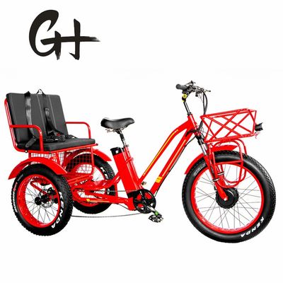 フロントハブモーター 750W 21AH リチウム電動三輪車 2人用 24インチ スノータイヤ 40KM/H