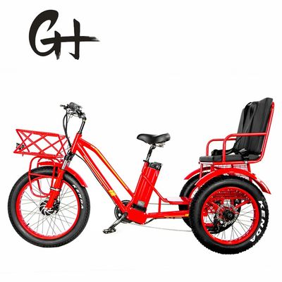 フロントハブモーター 750W 21AH リチウム電動三輪車 2人用 24インチ スノータイヤ 40KM/H