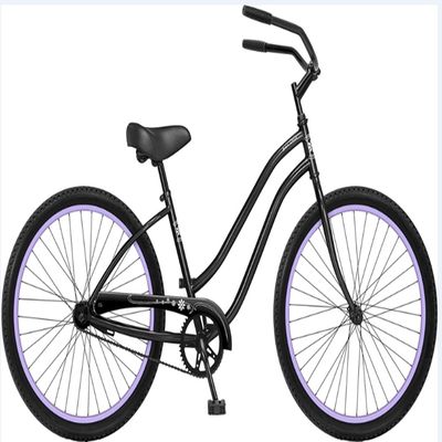KMCチェーン ブラック カラー 都市 レディース シングルスピード 女性 ビーチクルーザー 自転車