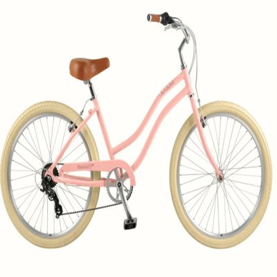 KMCチェーン ブラック カラー 都市 レディース シングルスピード 女性 ビーチクルーザー 自転車