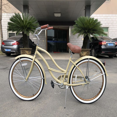 26インチ 白色 シングルスピード 女性用 ビンテージ ビーチクルーザー自転車