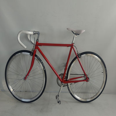 58cm 固定自転車 赤色 厚く滑る 700c タイヤと鋼フォーク 4130 クロームフレーム