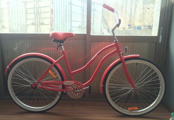 26インチ シングルスピードコースター レディ ビーチクルーザー バイク アルミ合金枠 レディのOEMロゴ
