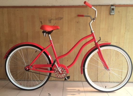 26インチ シングルスピードコースター レディ ビーチクルーザー バイク アルミ合金枠 レディのOEMロゴ