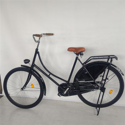シングルスピード 28 インチ ヴィンテージクラシック 黒 レディ オマ オランダ シティ クルーザー オランダ自転車 女性用自転車