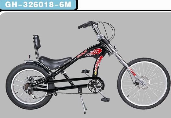 20'-24' ヘリコプターバイク 全黒 アルミニウム合金 フォーク素材と太いタイヤ