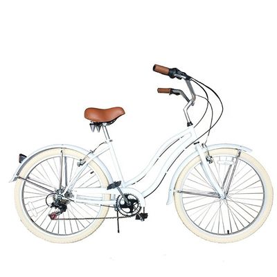 アメリカ製 26インチ7スピード シマノハイ10 スチールフレーム ビーチクルーザー自転車 女性と女の子のための