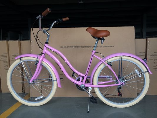 アメリカ製 26インチ7スピード シマノハイ10 スチールフレーム ビーチクルーザー自転車 女性と女の子のための