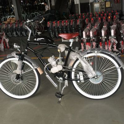 26インチ クルーザー モーターバイク 4ストークガスモーター ガソリンエンジンキット Vブレーキ付き自転車
