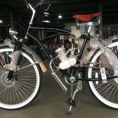 26インチ クルーザー モーターバイク 4ストークガスモーター ガソリンエンジンキット Vブレーキ付き自転車