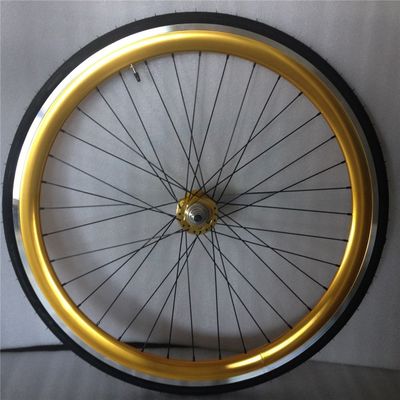 43mm アノジス ブルー フリップフロップ 固定ギア ロードバイク ホイール セット 色とりどりのスポーク
