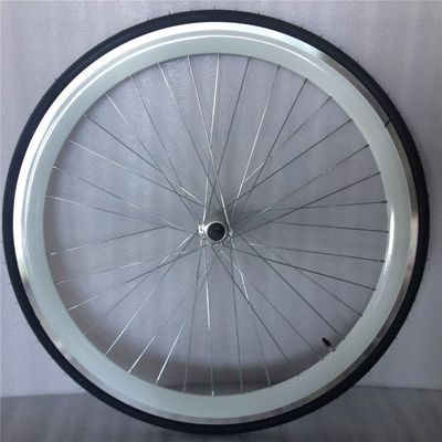 43mm アノジス ブルー フリップフロップ 固定ギア ロードバイク ホイール セット 色とりどりのスポーク