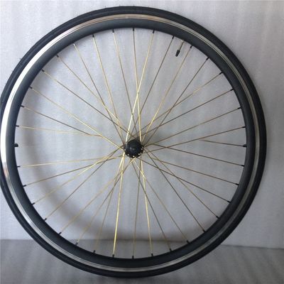 43mm アノジス ブルー フリップフロップ 固定ギア ロードバイク ホイール セット 色とりどりのスポーク