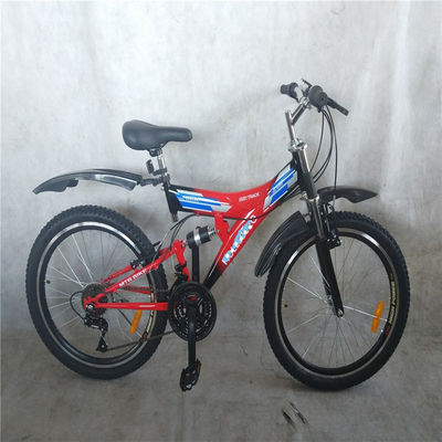 鉄筋 18 スピード 下山 MTB サイクル 完全ダブルサスペンション マウンテンバイク 24
