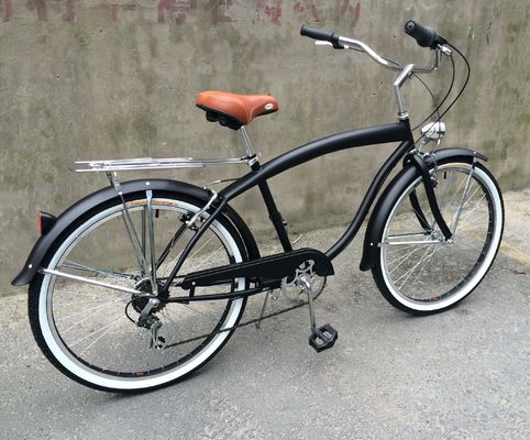 ハードフレーム 26インチ ホイールサイズ シマノ 7 スピード アメリカン 後部ラック 男性 ビーチクルーザー バイク