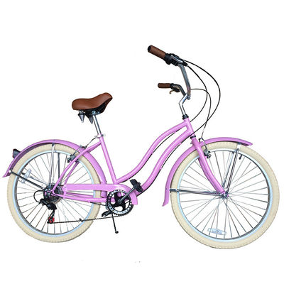 10 スチールフレーム 26インチ シマノ 7 スピード OEM ロゴ 成人 女性 レディ ビーチ クルーザー バイク