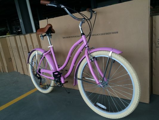 10 スチールフレーム 26インチ シマノ 7 スピード OEM ロゴ 成人 女性 レディ ビーチ クルーザー バイク