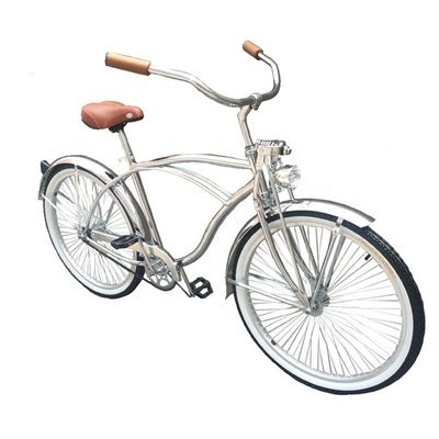 17kg 26inch 68Spokes Rim Sliver カラー CPフレーム クロムペイント シングルスピード OEM/ODM 男性 フロントスプリングフォーク ビーチクルーザー自転車