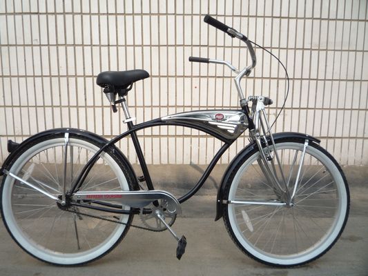 17kg 26inch 68Spokes Rim Sliver カラー CPフレーム クロムペイント シングルスピード OEM/ODM 男性 フロントスプリングフォーク ビーチクルーザー自転車