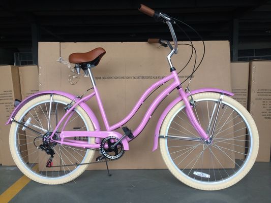 44T クランセット 26*2.125&quot; カラータイヤ OEM ODM シマノ 7 スピード レディ・ガール ビーチクルーザー バイク