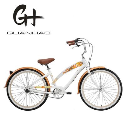 美しい女性 ビーチクルーザー 自転車 内水ステッカー 26インチ 3 スピードOEM/ODM