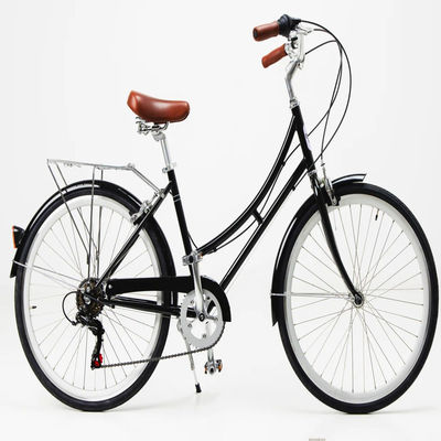 6 スピード 大人 女性 コンフォート バイク ヴィンテージ レディース フィットネス バスケット付き 都市自転車