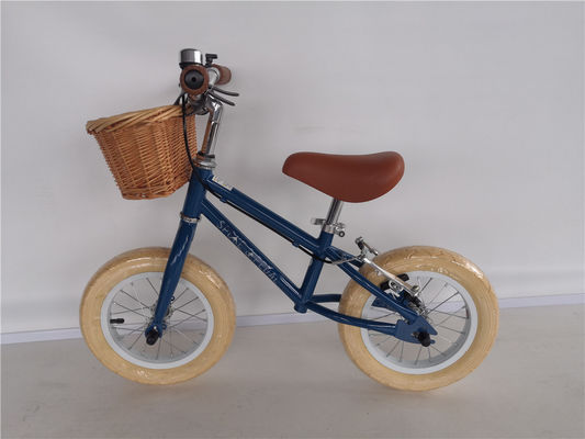 スチールフォークとフレーム バランス自転車 子供 3-5歳 青色 12インチ