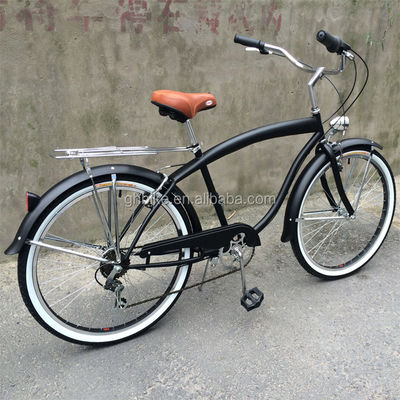 快適で耐久性のある男性用 6 スピードビーチクルーザー自転車 170MM クランセット