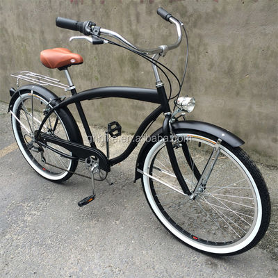 快適で耐久性のある男性用 6 スピードビーチクルーザー自転車 170MM クランセット
