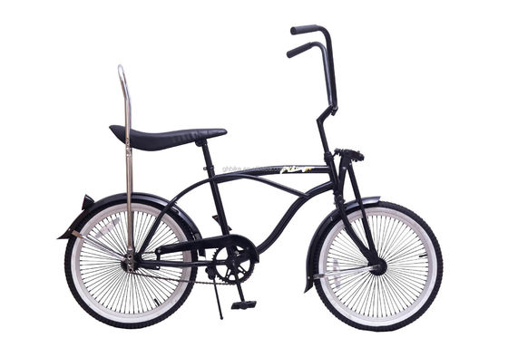 14KGS ブラック カラー スポーツ ビーチ クルーザー バイク ロウライダー 皮のサドル付き自転車