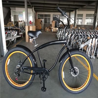 26インチ3.0タイヤ太いタイヤ 男性ビーチクルーザーバイク シマノ7ギアとディスクブレーキ