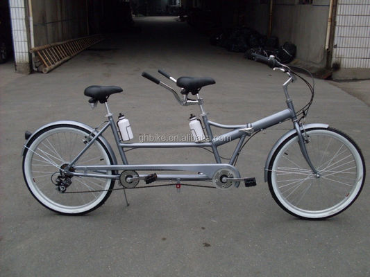 シマノ7スピードタンデムバイク 26インチ 折りたたむタンデム自転車 鉄筋2座
