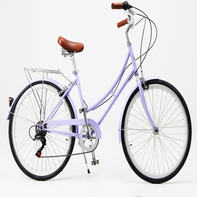 ダブルVブレーキ 6~7スピード ヴィンテージ レトロ 大人 レディース コンフォート シティクルーザー 前方バスケット付き 女性用自転車