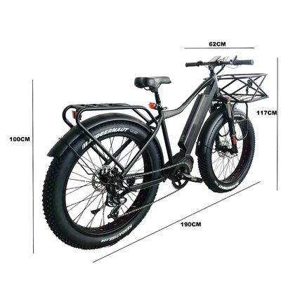 スノー 26&quot; 52V 1000W 電動マウンテンバイク 7 スピードギアと 17AH リチウムバッテリー