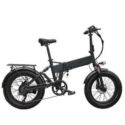 20インチ フルサスペンション 雪 500W 14AH 4.0 太いタイヤ 電気 隠されたバッテリー 折りたたむ自転車