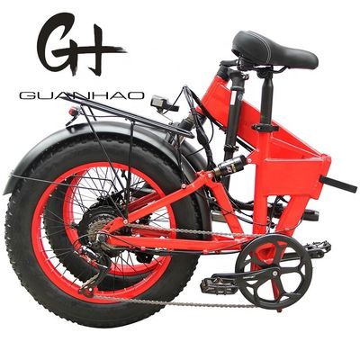 20インチ フルサスペンション 雪 500W 14AH 4.0 太いタイヤ 電気 隠されたバッテリー 折りたたむ自転車