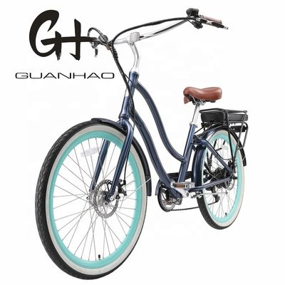 26&quot; 500W OEM オーダーメイド CE 48V 14AG リチウム電池 7 スピード PAS ステップスルー 女性 レディ・ガール ビーチクルーザー 電動自転車