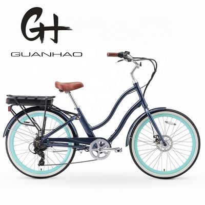 26&quot; 500W OEM オーダーメイド CE 48V 14AG リチウム電池 7 スピード PAS ステップスルー 女性 レディ・ガール ビーチクルーザー 電動自転車