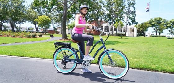 26&quot; 500W OEM オーダーメイド CE 48V 14AG リチウム電池 7 スピード PAS ステップスルー 女性 レディ・ガール ビーチクルーザー 電動自転車