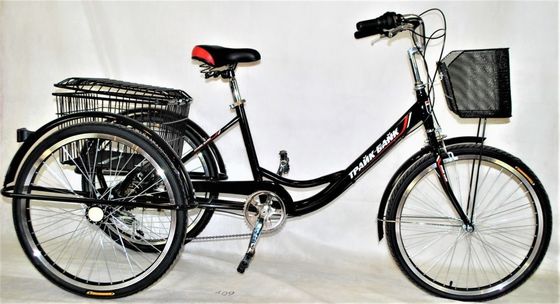 24インチ 後部ハブモーター 鉄筋 7速 36V350W 35KM/H ユニセックス 成人用電気三輪車