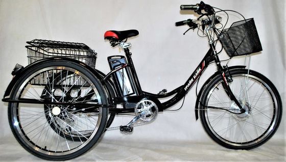 24インチ 後部ハブモーター 鉄筋 7速 36V350W 35KM/H ユニセックス 成人用電気三輪車
