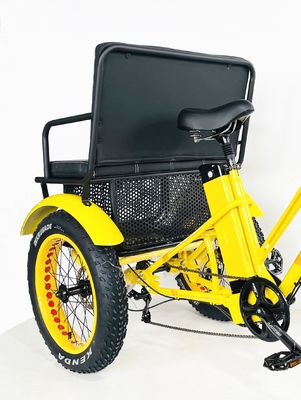 24インチスノーファットタイヤ4.0 48V 750Wモーターとバックシートを持つ電気リクシャ三輪車