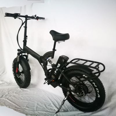 48V 14Ah リチウムバッテリー サムスン 7 スピード 750W 20&quot; 4.0 フルサスペンションフレーム 折りたたむEバイク