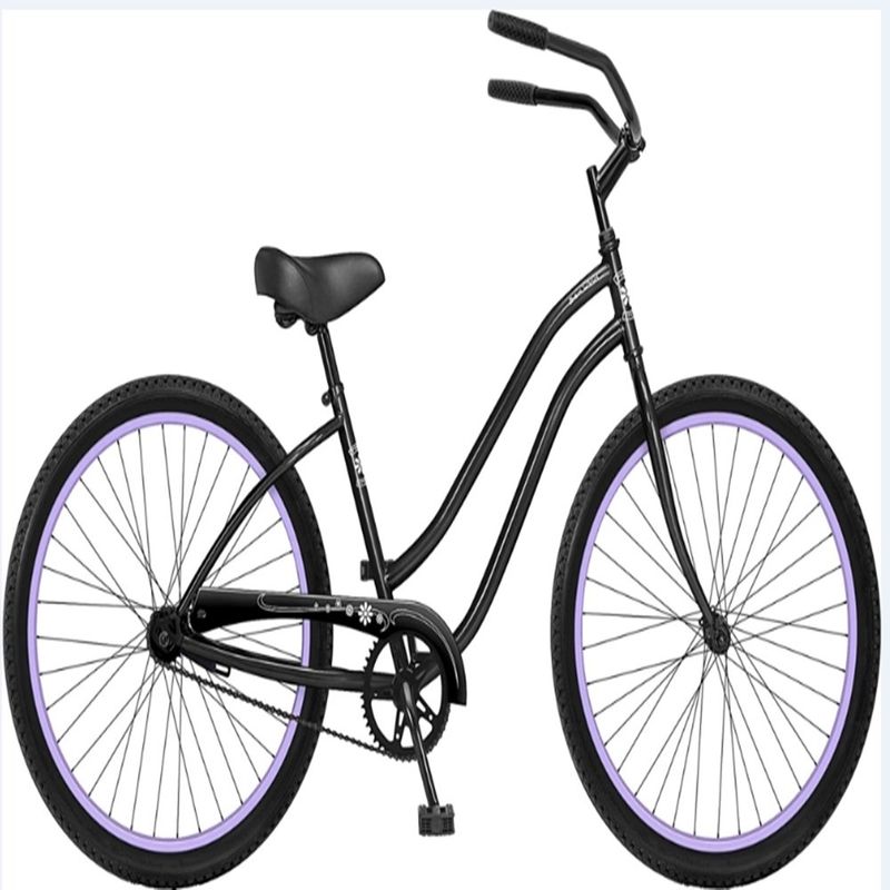 KMCチェーン ブラック カラー 都市 レディース シングルスピード 女性 ビーチクルーザー 自転車