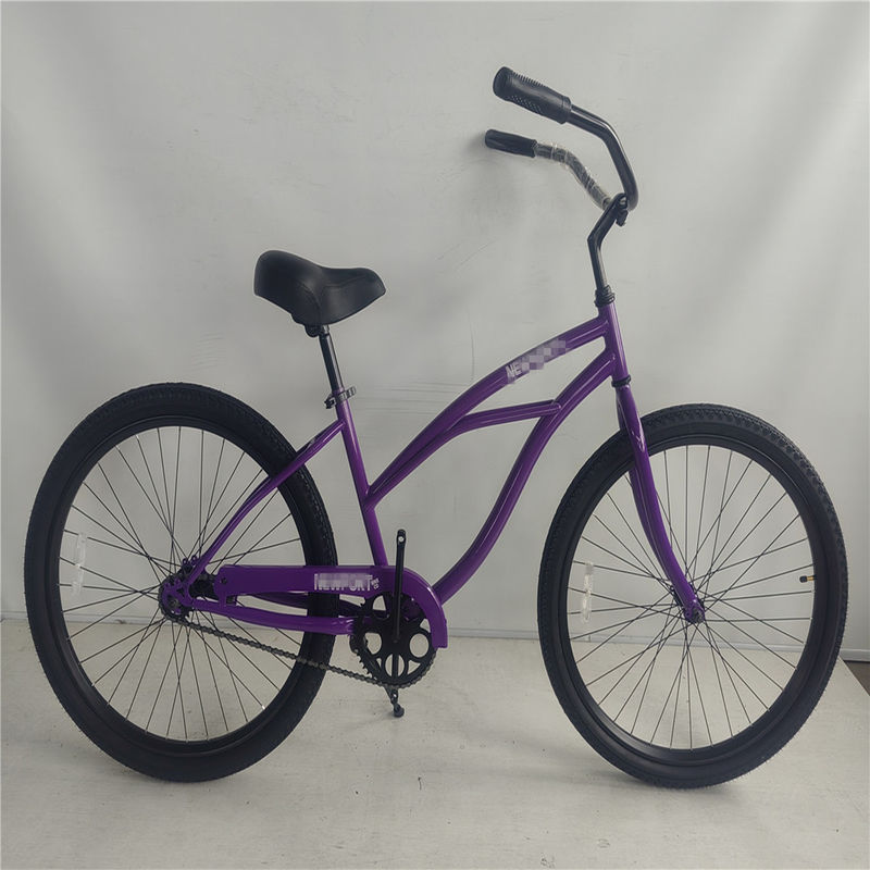 150KG 負荷容量 女性用 クルーザーバイク シングルスピード 都市用 レディース ビーチバイク 26インチ