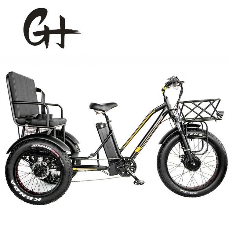 24&quot; 48V フロントホイール 750W 45KM/H マックスロード 300KG 21AH リチウム電池 電動三輪車