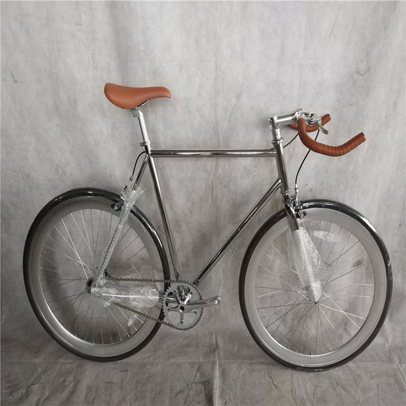クラシック 700Cx28C ヴィンテージ クロム固定ギア自転車 58cm シングルスピード固定自転車 13kg