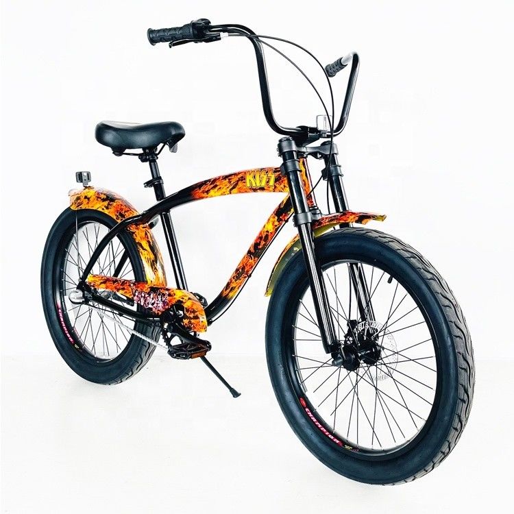 アメリカ合衆国 男性 24&quot;3.0 脂肪タイヤ アルミニウムフレーム ビーチクルーザー自転車 ディスクブレーキ