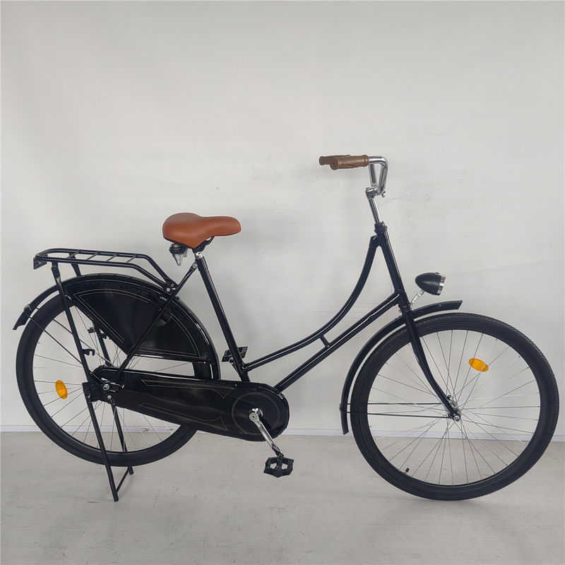 シングルスピード 28 インチ ヴィンテージクラシック 黒 レディ オマ オランダ シティ クルーザー オランダ自転車 女性用自転車